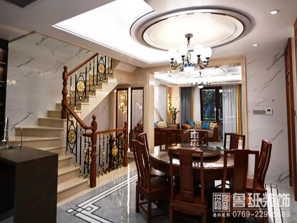 新中式别墅装修餐厅